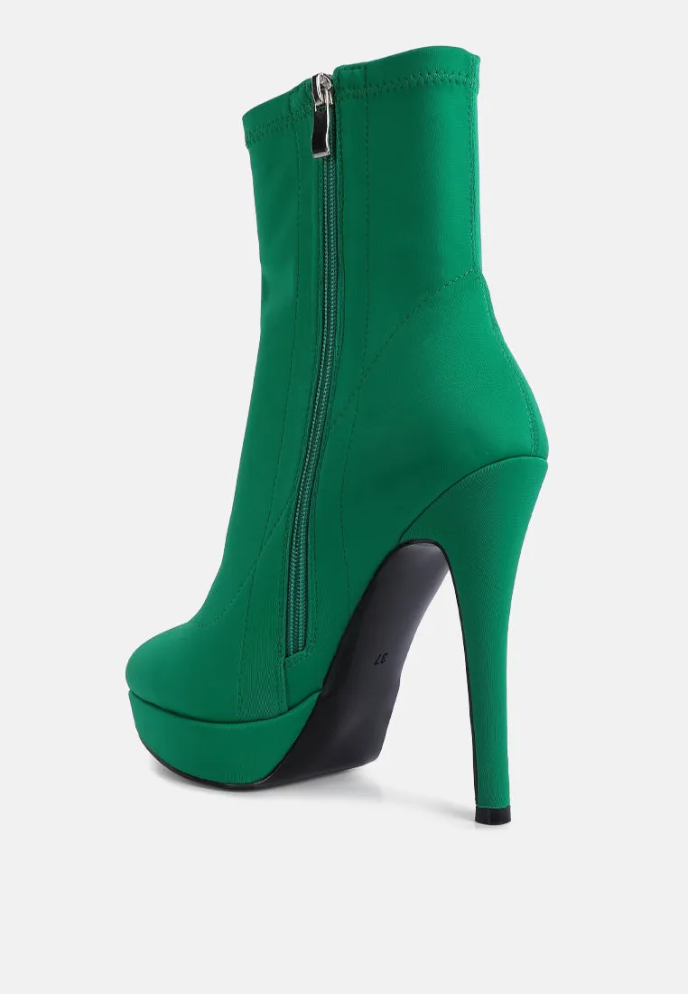 Patotie Lycra High Heel Ankle Boots By Ruw