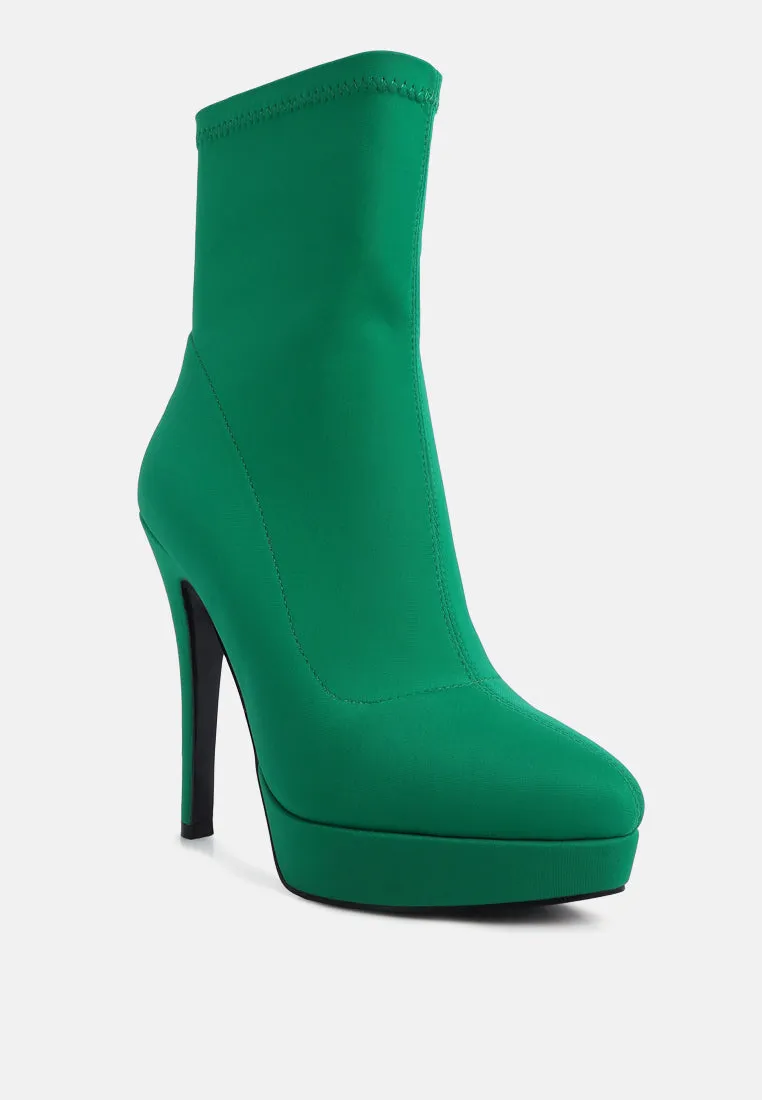 Patotie Lycra High Heel Ankle Boots By Ruw
