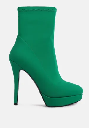 Patotie Lycra High Heel Ankle Boots By Ruw
