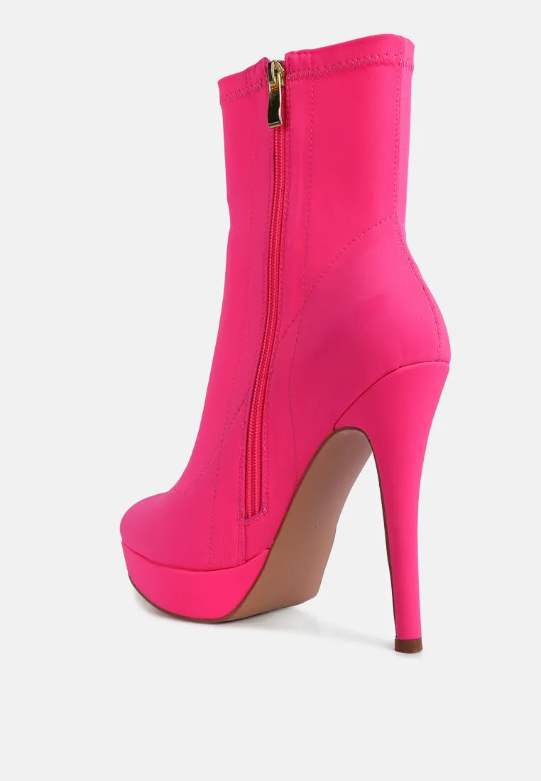 Patotie Lycra High Heel Ankle Boots By Ruw