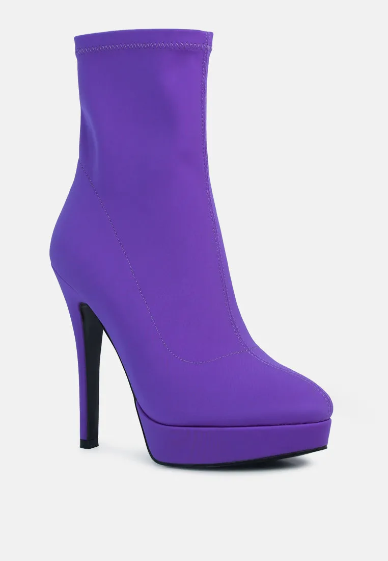 Patotie Lycra High Heel Ankle Boots By Ruw