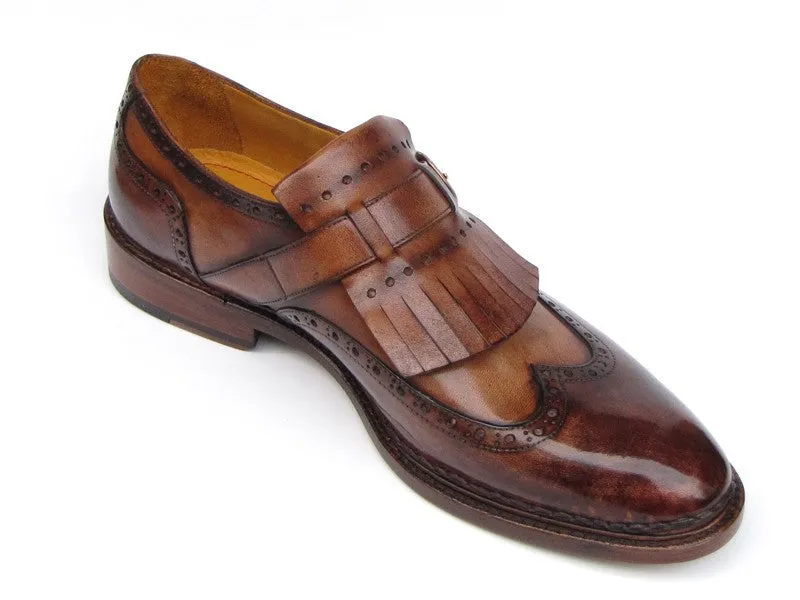 Paul Parkman Brown Wingtip Monkstrap Brogues