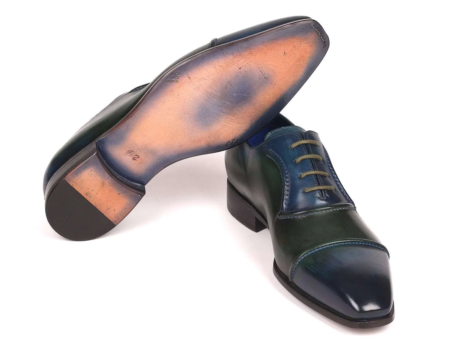 Paul Parkman Handmade Blue & Green Oxfords