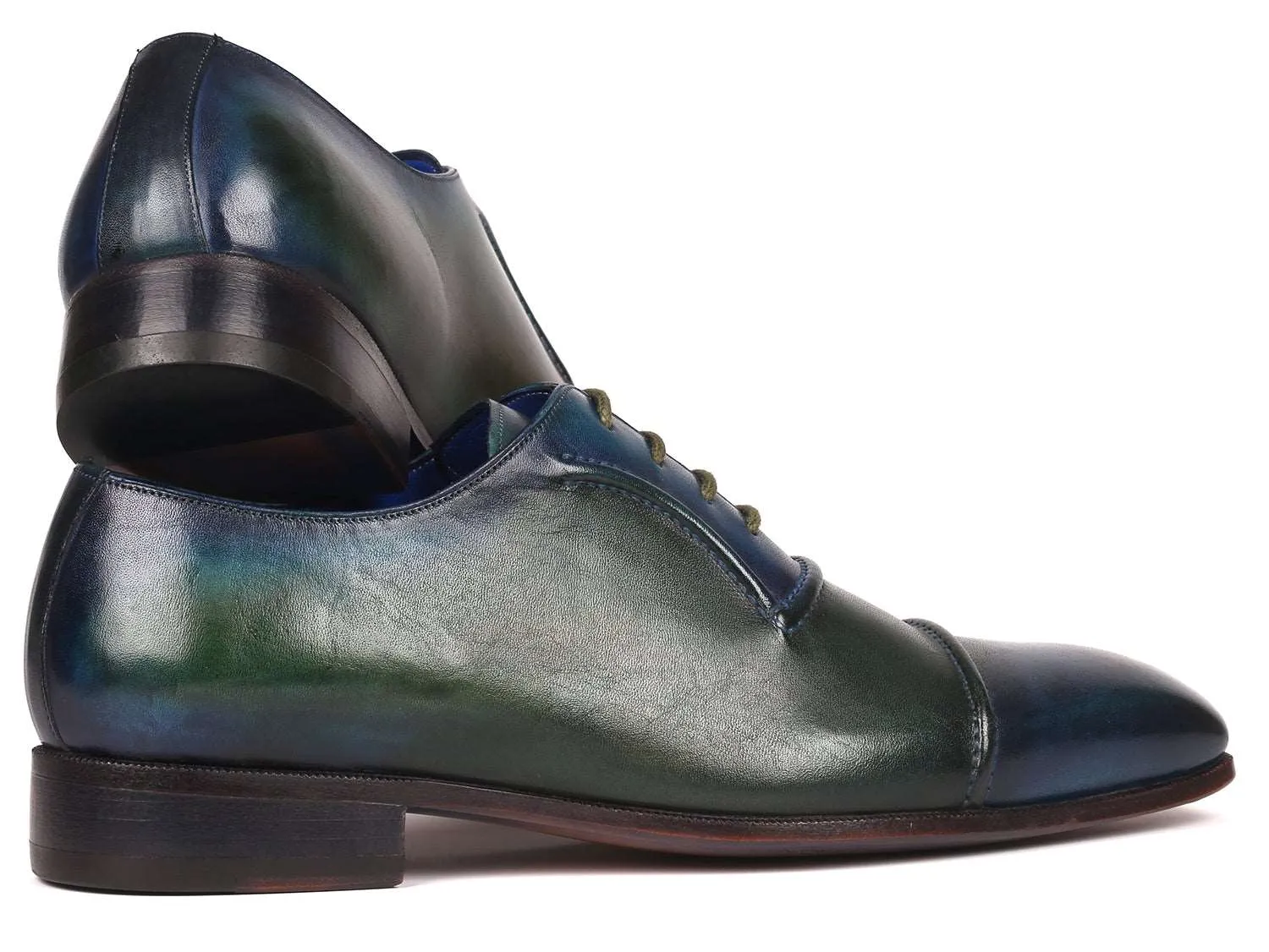 Paul Parkman Handmade Blue & Green Oxfords