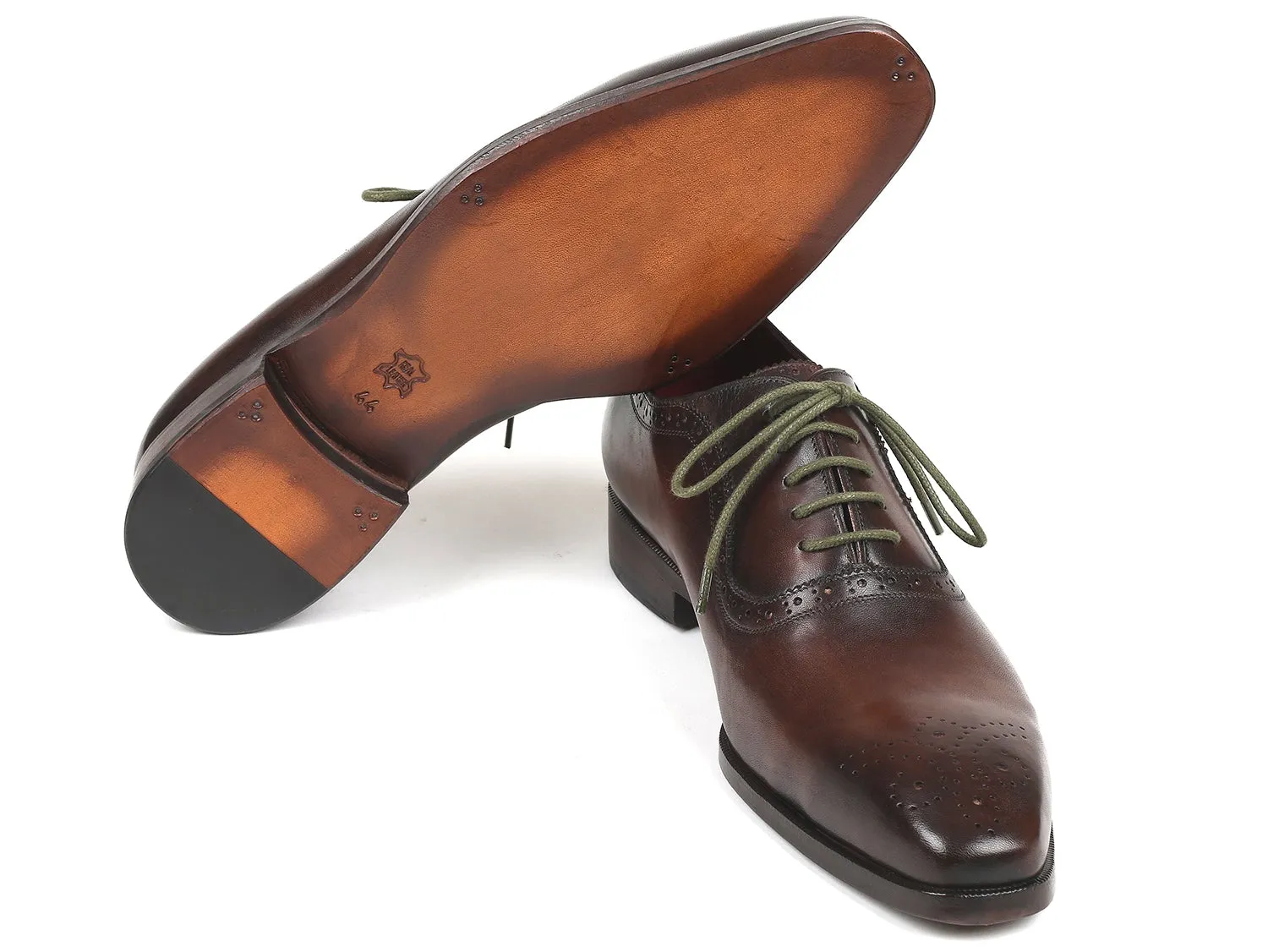 Paul Parkman Men's Medallion Toe Oxfords in Brown