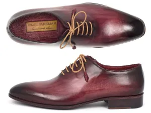 Paul Parkman Men's Wholecut Plain Toe Oxfords in Burgundy