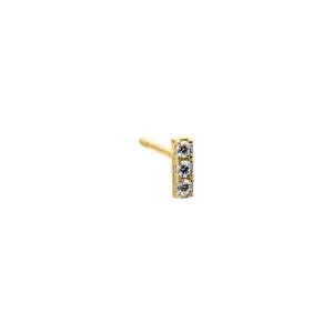 Pave Mini Bar Stud Earring 14K