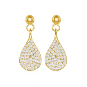Pave Pear-Shaped Drop Earrings