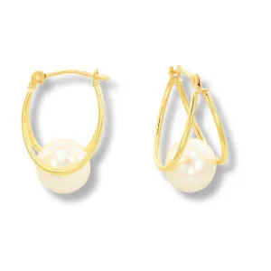 Pearl Hoop Earrings