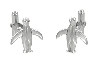 Penguin Cufflinks in Sterling Silver