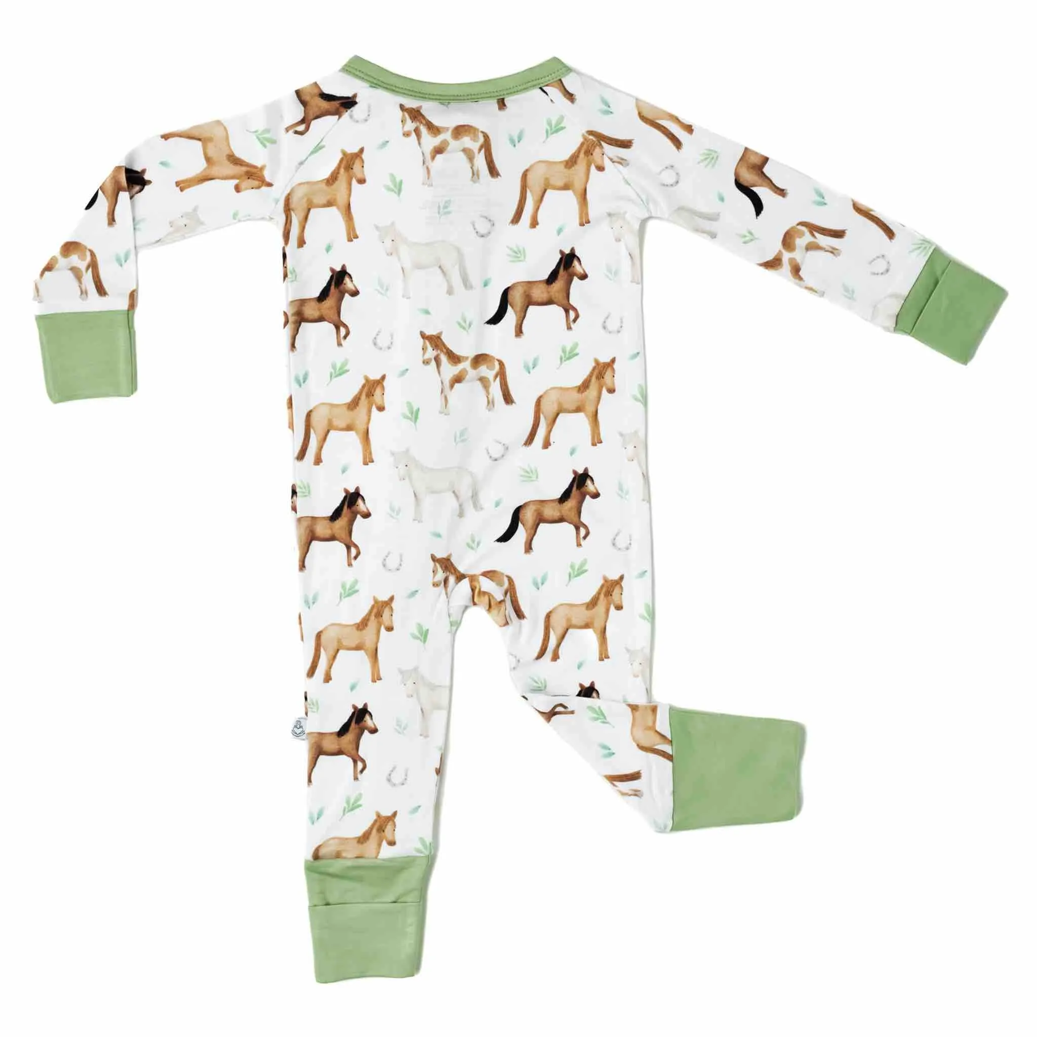 Perfect Ponies | Convertible Bamboo Zipper Baby Pajamas