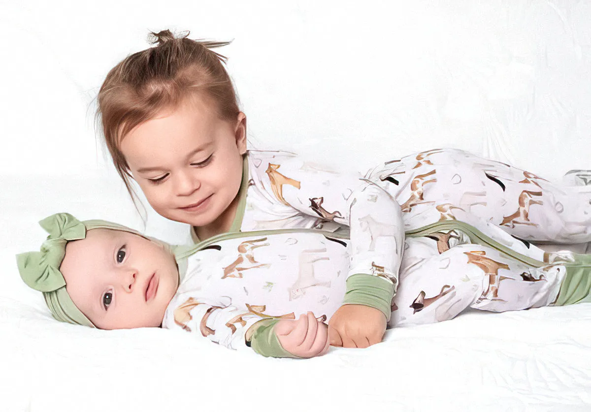 Perfect Ponies | Convertible Bamboo Zipper Baby Pajamas