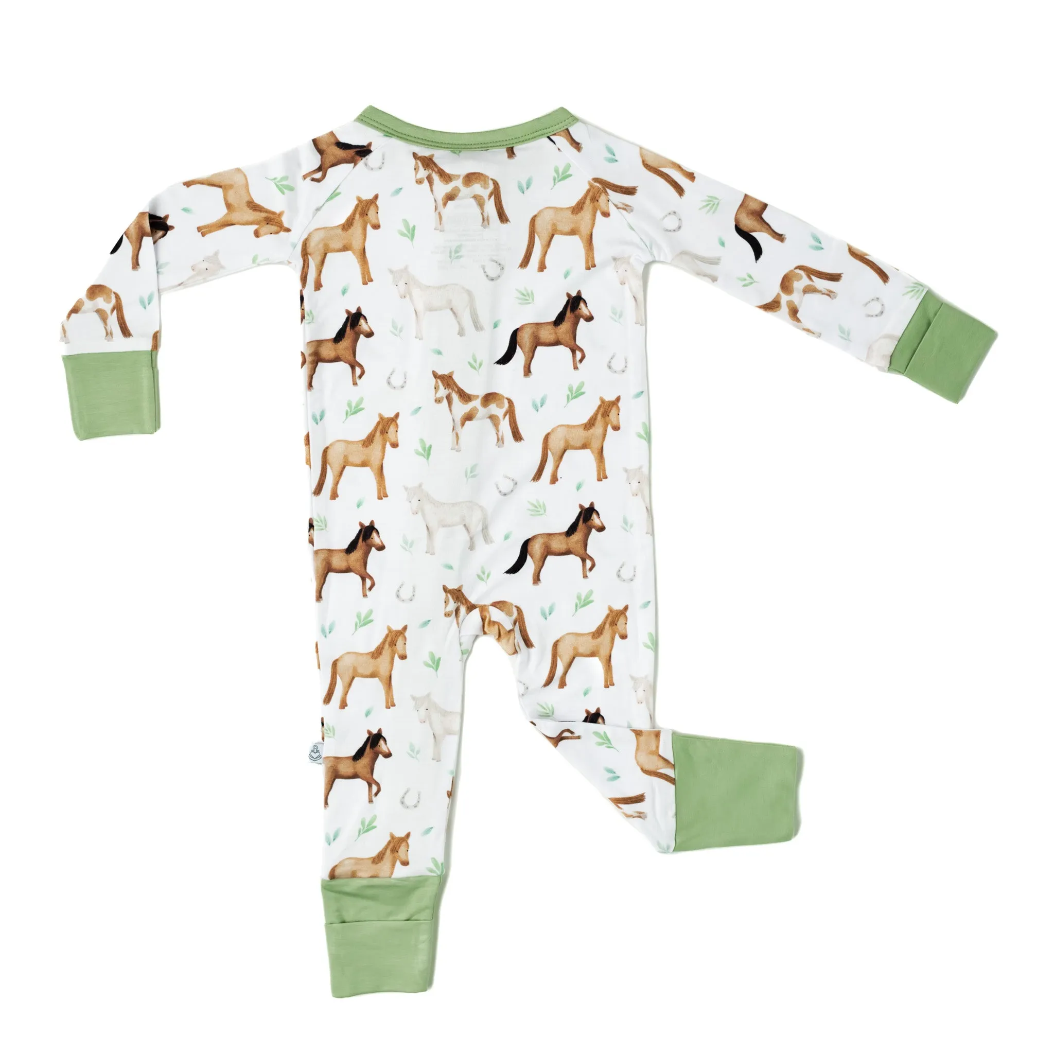 Perfect Ponies | Convertible Bamboo Zipper Baby Pajamas