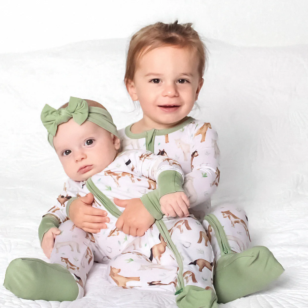 Perfect Ponies | Convertible Bamboo Zipper Baby Pajamas