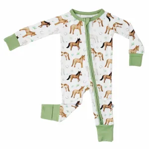 Perfect Ponies | Convertible Bamboo Zipper Baby Pajamas