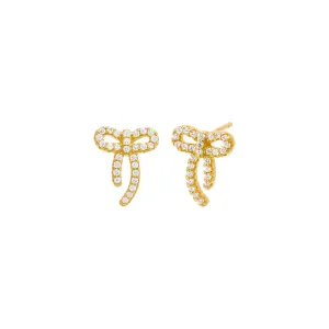 Petite Pave Bow Tie Stud Earring