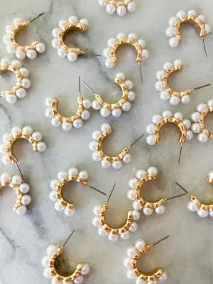 Petite Pearl Hoop Earrings