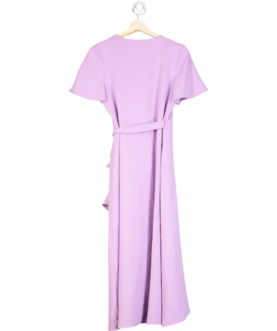 Phase Eight Lilac Julissa Ruffle Wrap Midi Dress UK 12