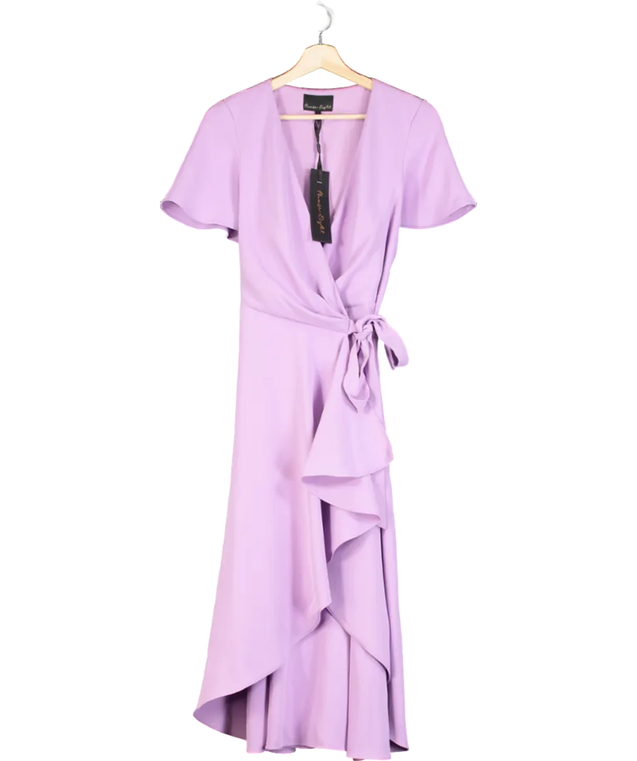 Phase Eight Lilac Julissa Ruffle Wrap Midi Dress UK 12