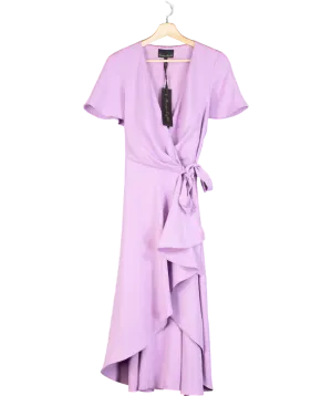 Phase Eight Lilac Julissa Ruffle Wrap Midi Dress UK 12