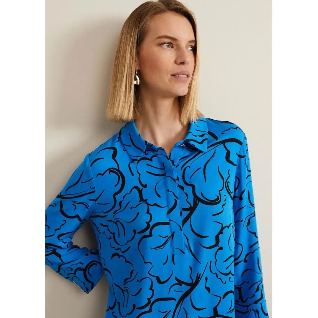 Phase Eight Marina Leaf Tunic - Blue