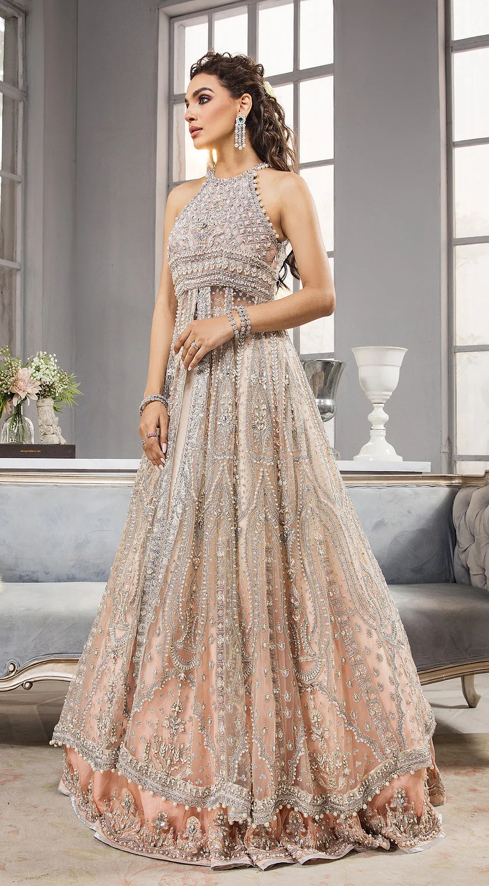Pink Bridal Maxi Lehenga for Pakistani Bridal Wear