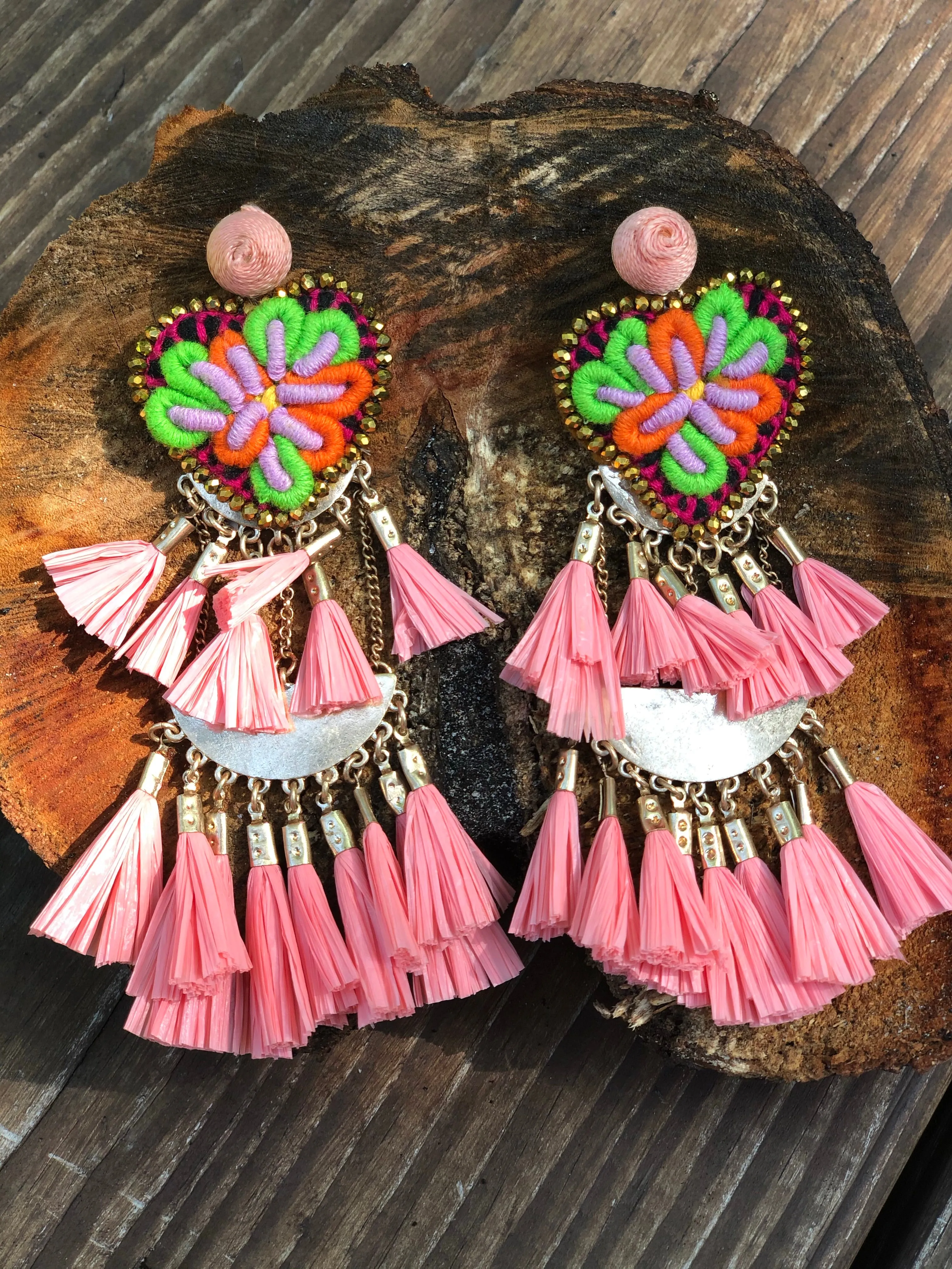 Pink Long Statement Necklace