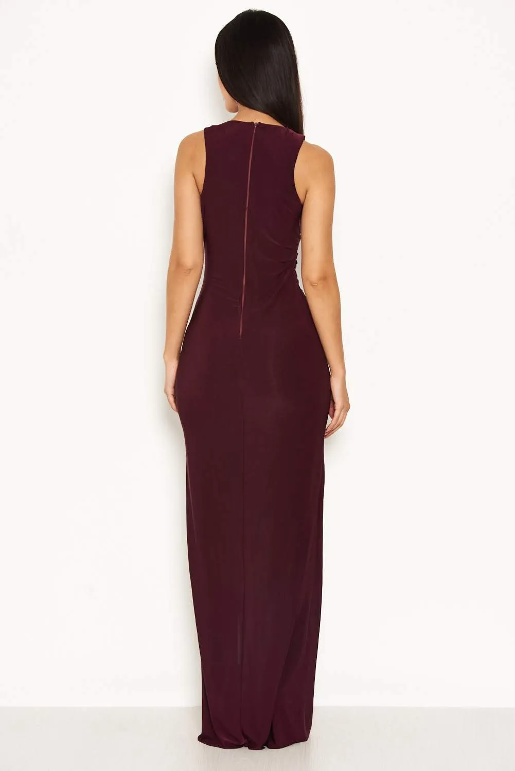 Plum Lace Detailing Maxi Dress