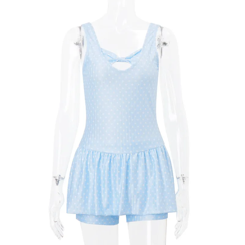 Polka Dot Bubble Mini Dress