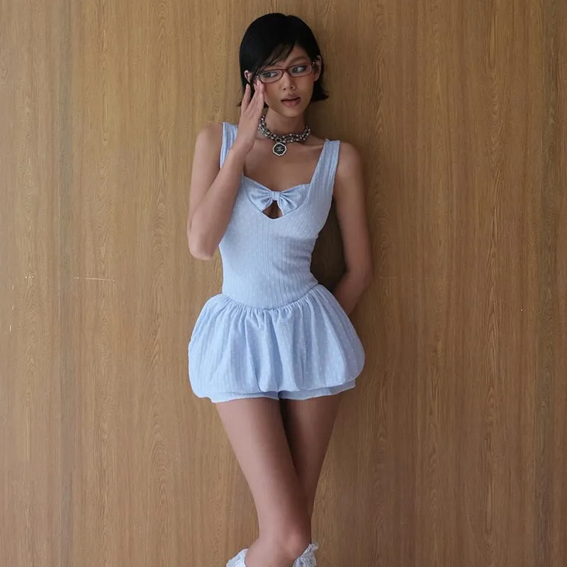 Polka Dot Bubble Mini Dress