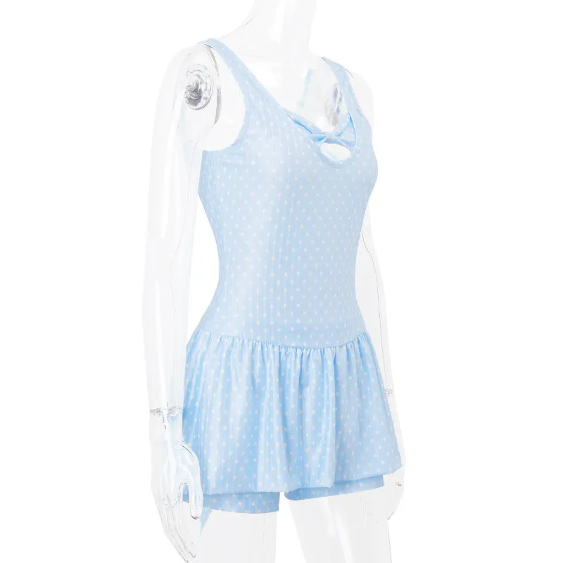 Polka Dot Bubble Mini Dress
