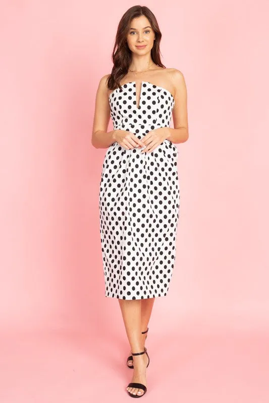 Polka dot tube dress