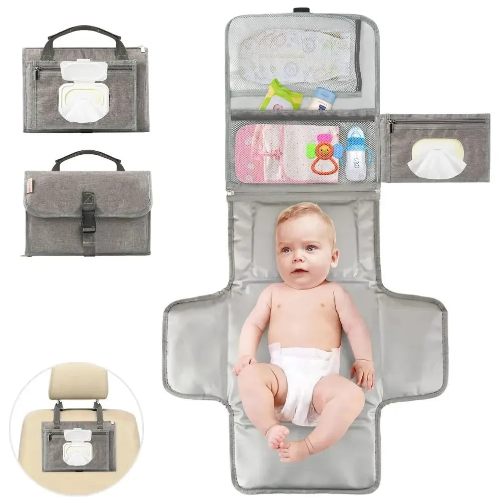 Portable Baby Changing Pad with Pockets