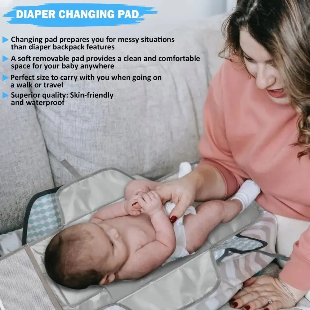 Portable Baby Changing Pad with Pockets