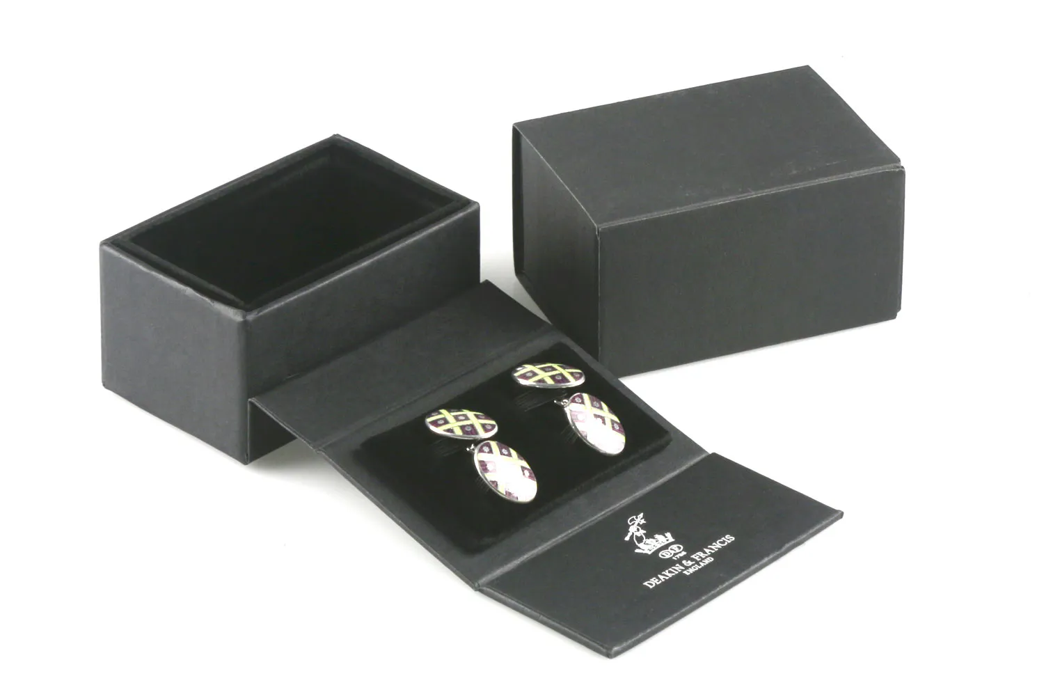 Portcullis Sterling Silver and Vitreous Enamel Cufflinks 220