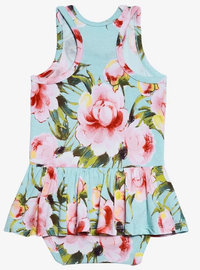Posh Peanut Carolina Floral Racerback with Twirl Skirt Bodysuit