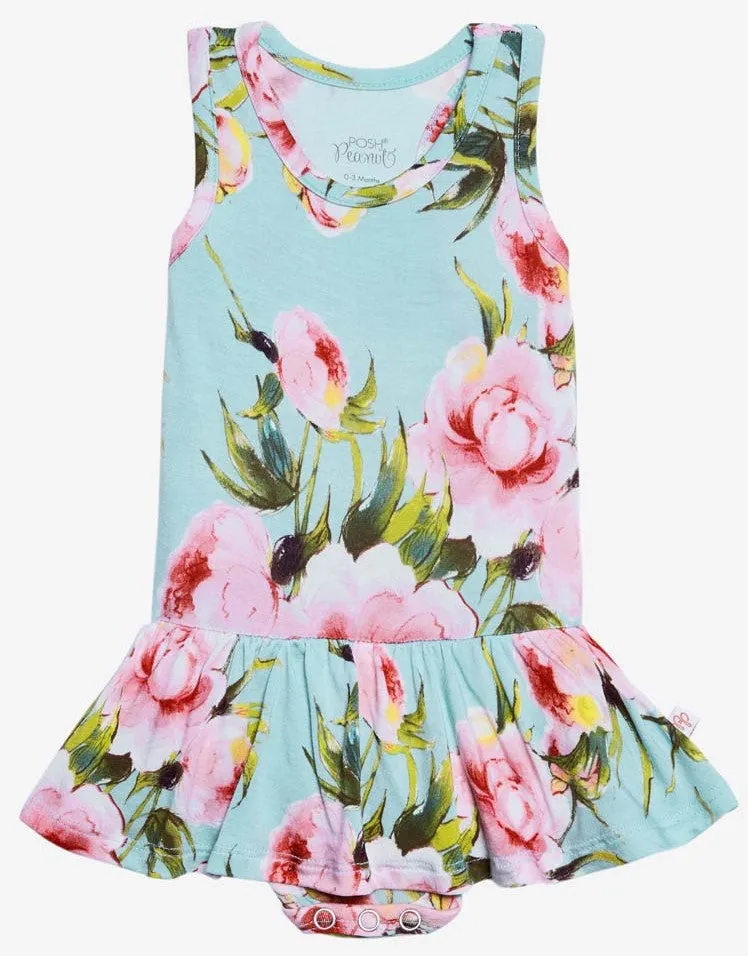 Posh Peanut Carolina Floral Racerback with Twirl Skirt Bodysuit
