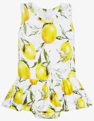 Posh Peanut Lemon Racerback with Twirl Skirt Bodysuit