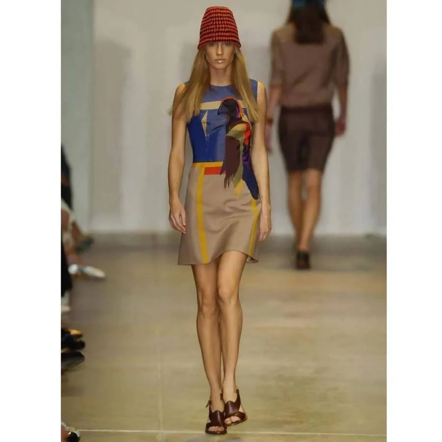 PRADA Mohair Parrot Applique Dress Runway 2005 | Size S/M