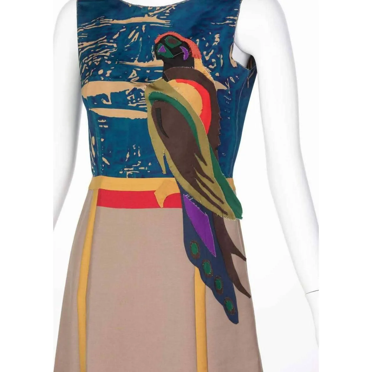 PRADA Mohair Parrot Applique Dress Runway 2005 | Size S/M