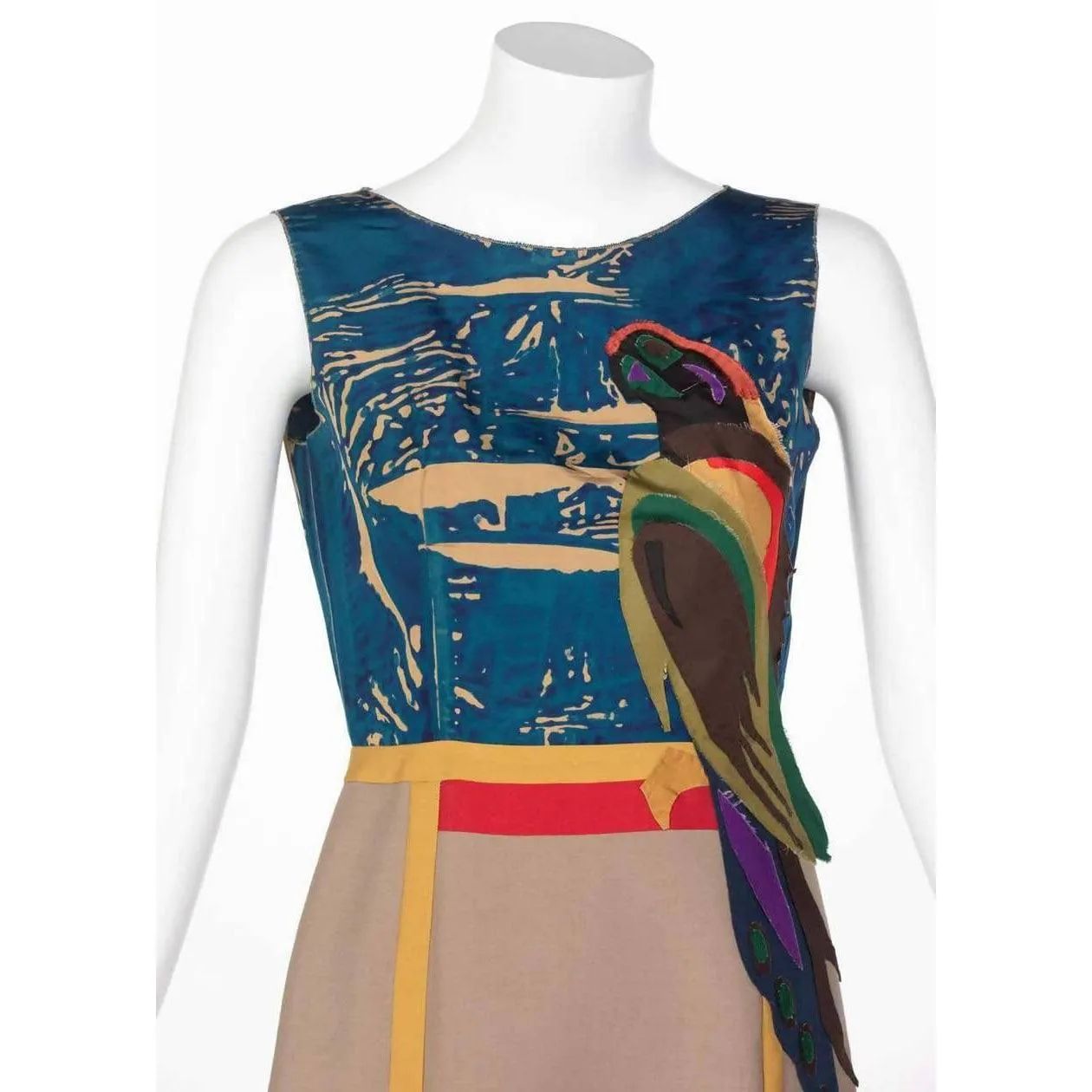 PRADA Mohair Parrot Applique Dress Runway 2005 | Size S/M
