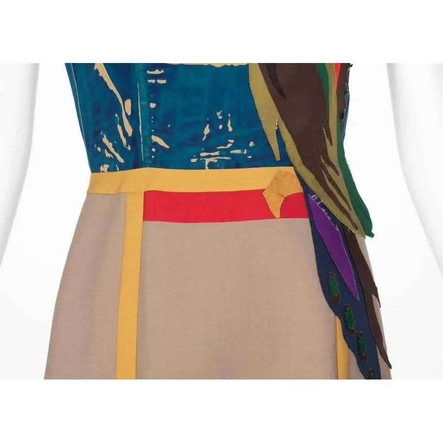 PRADA Mohair Parrot Applique Dress Runway 2005 | Size S/M