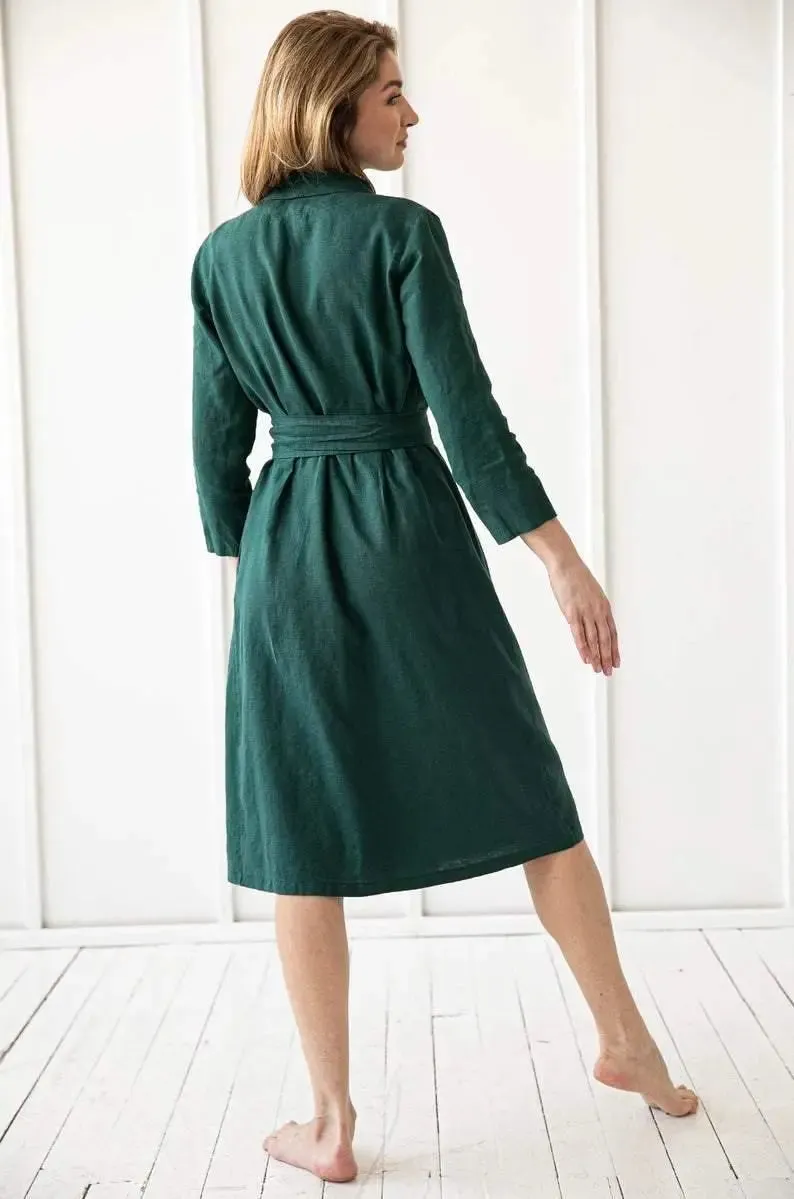 PRE-ORDER Linen Wrap Dress by Odalux