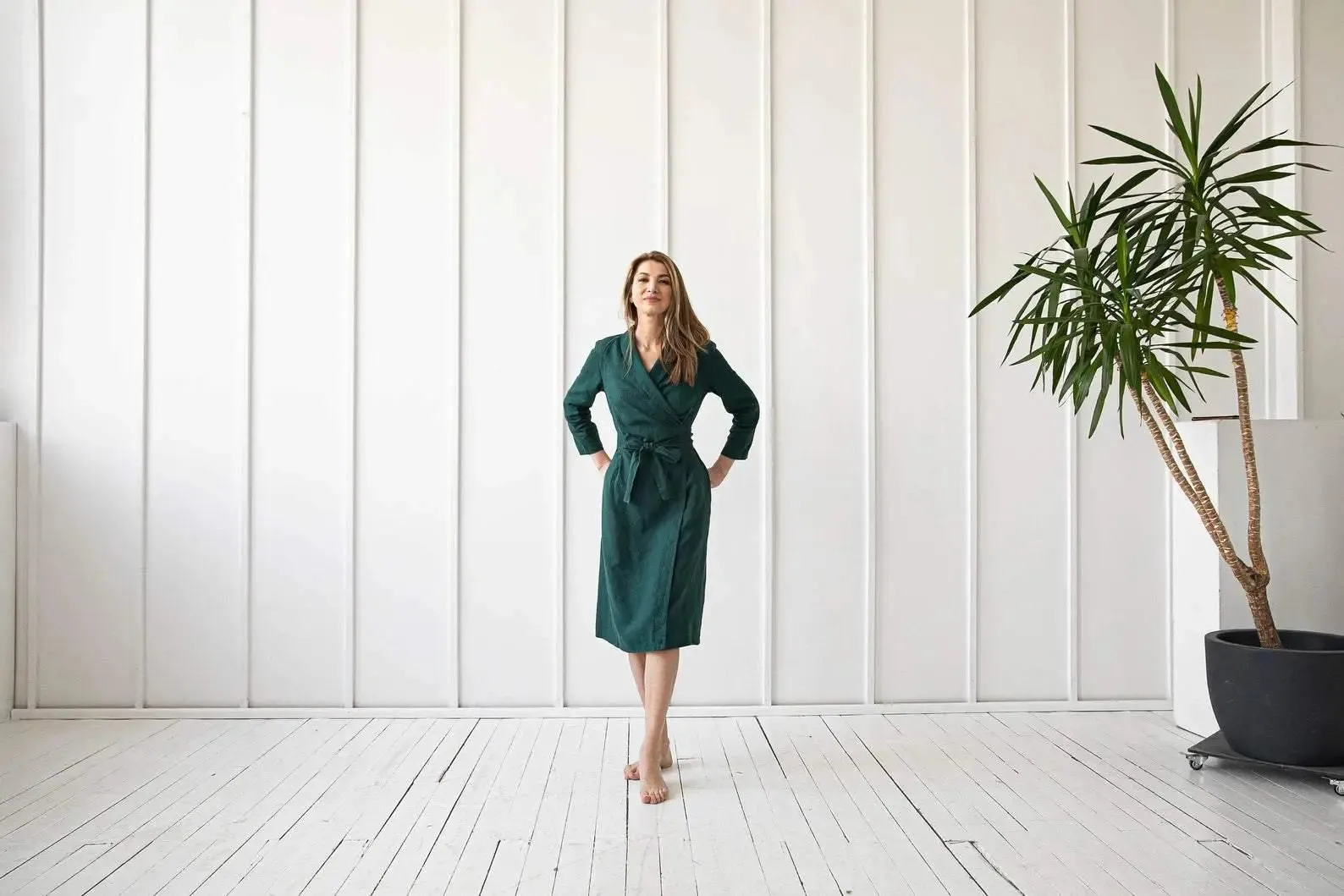 PRE-ORDER Linen Wrap Dress by Odalux