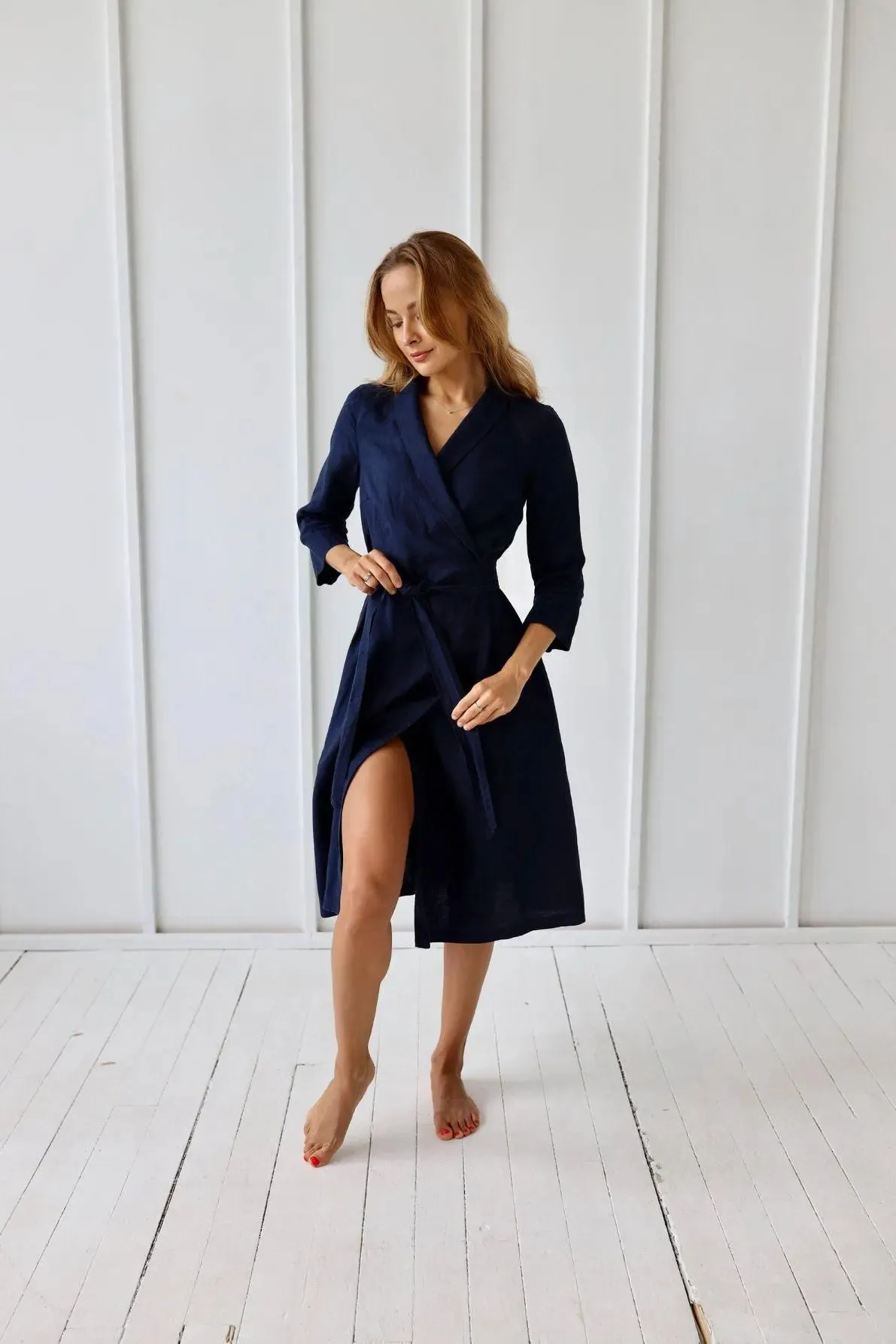 PRE-ORDER Linen Wrap Dress by Odalux