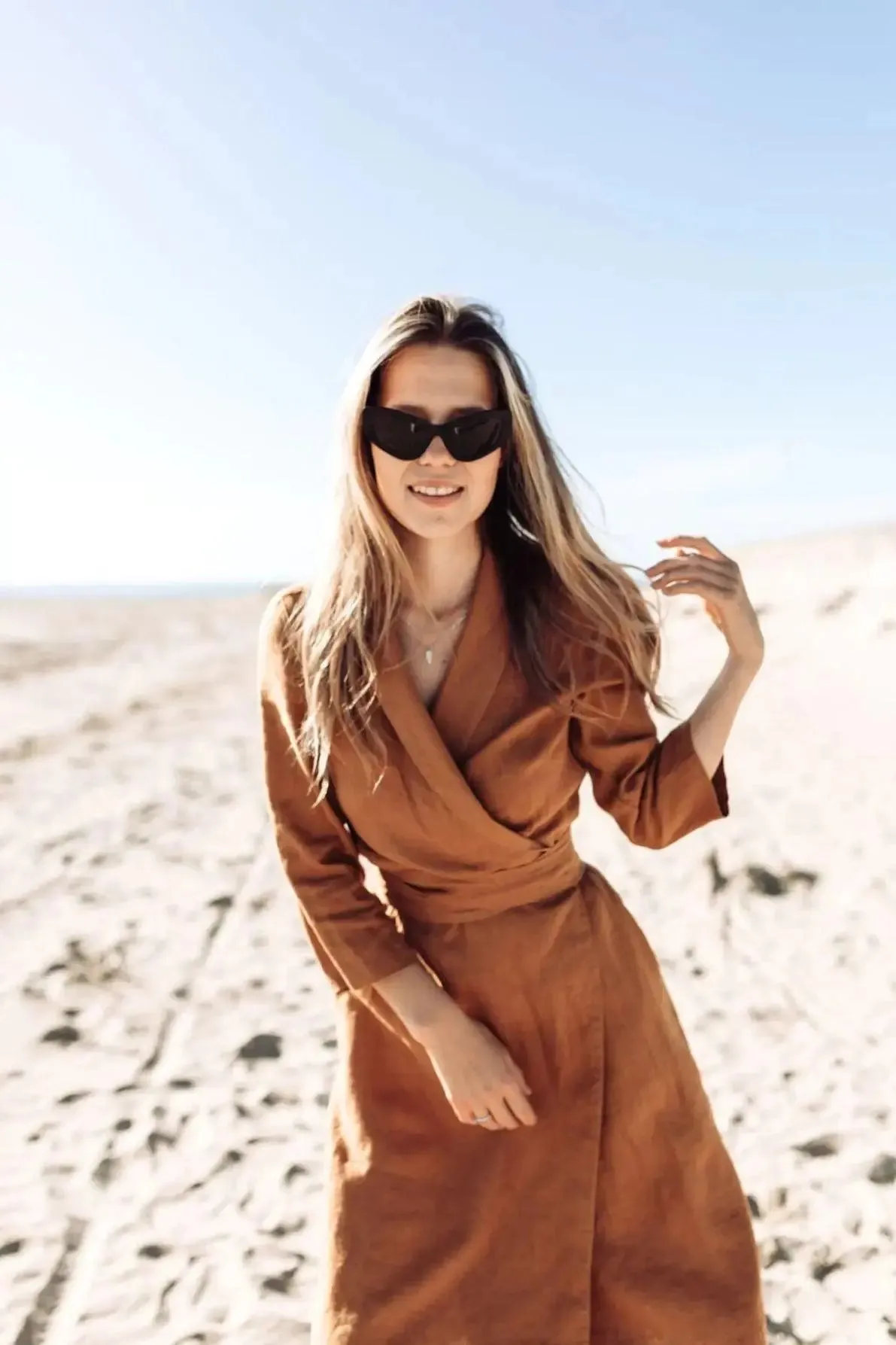 PRE-ORDER Linen Wrap Dress by Odalux