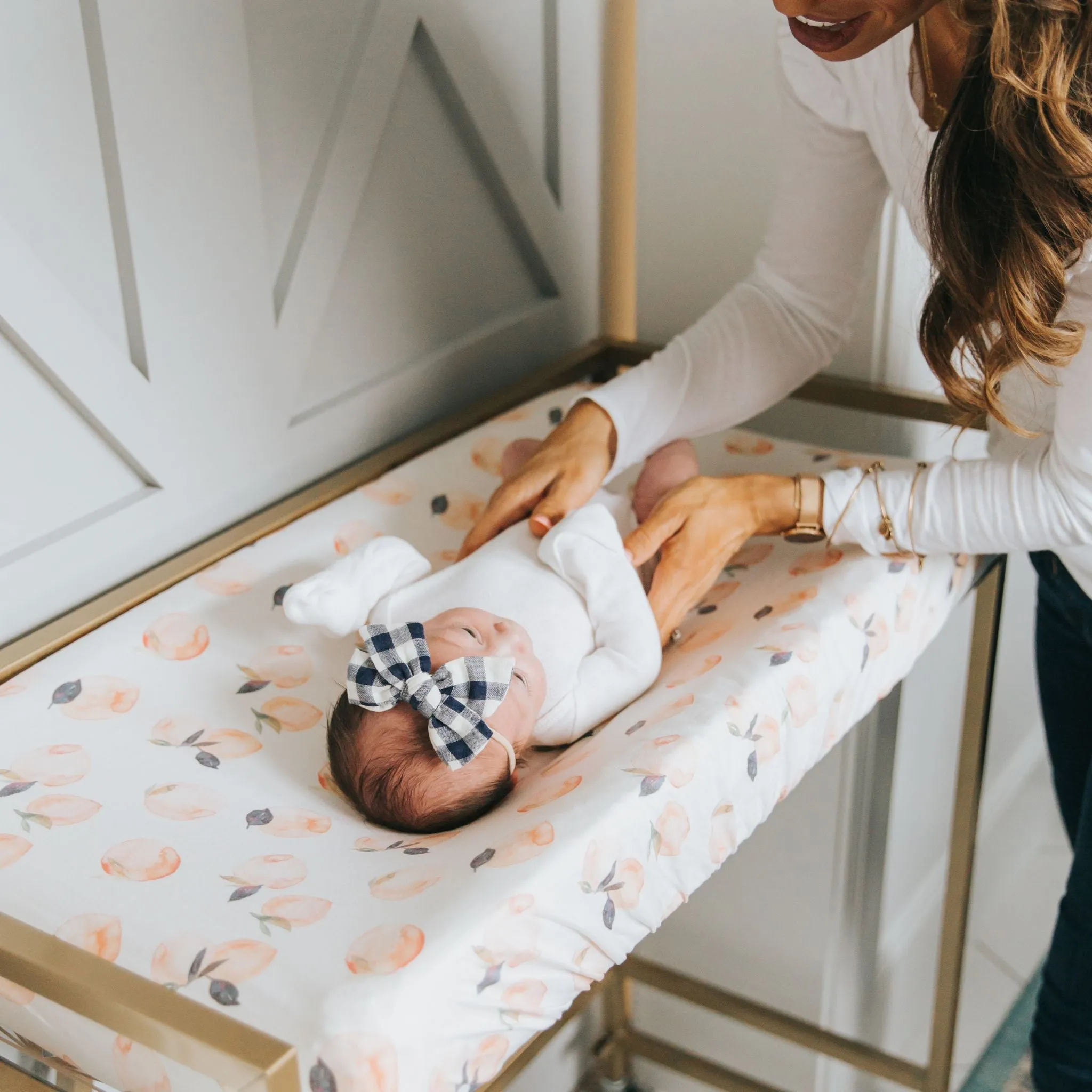 Premium Knit Diaper Changing Pad Cover - Caroline