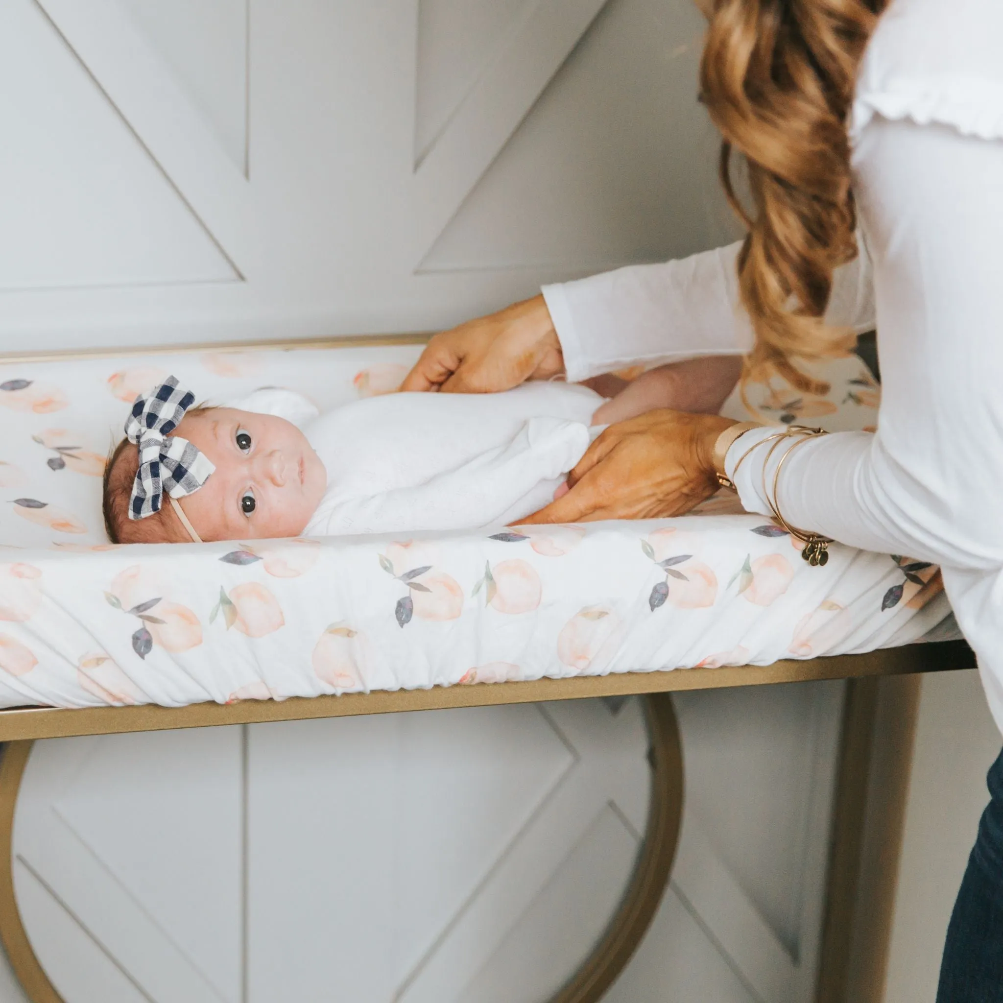 Premium Knit Diaper Changing Pad Cover - Caroline