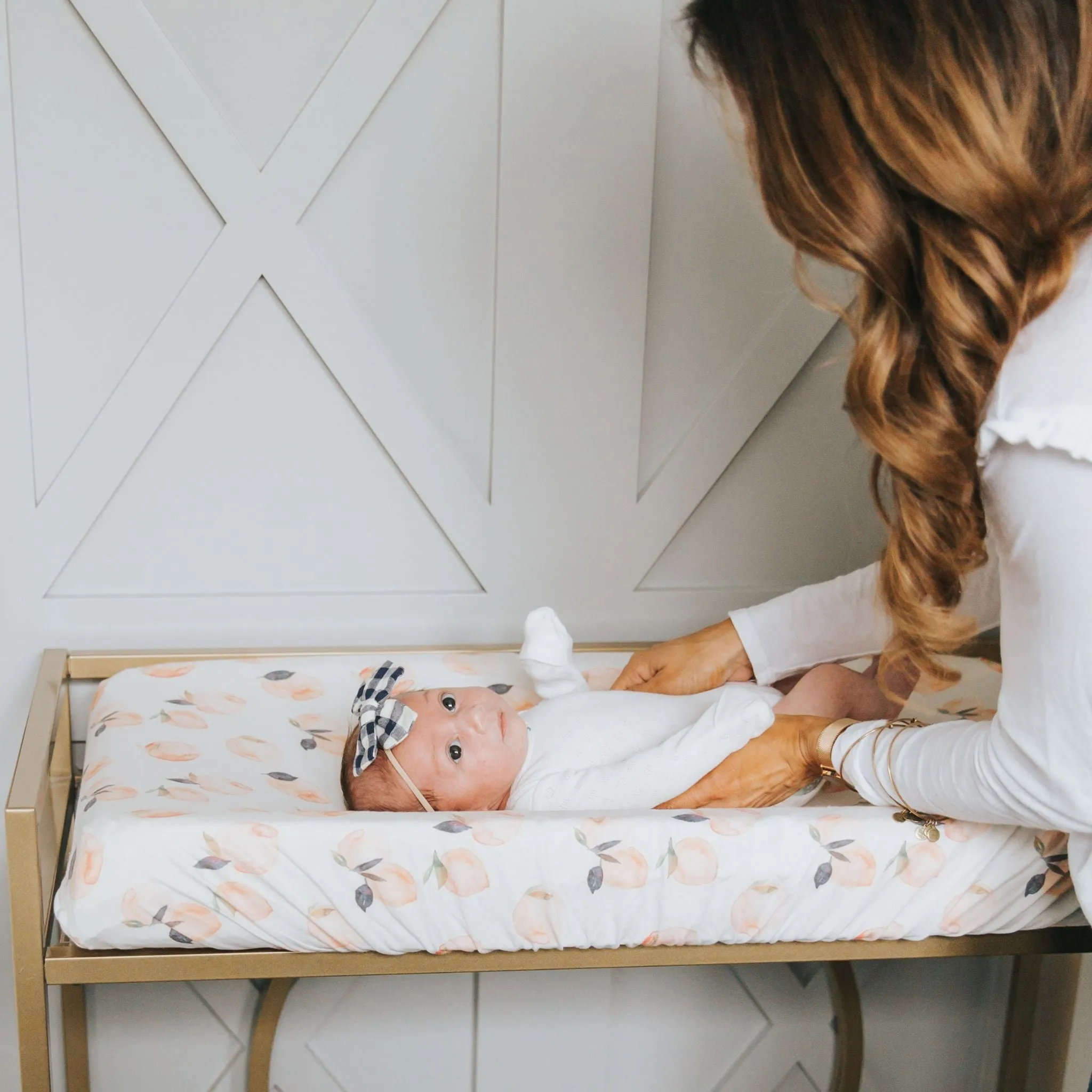 Premium Knit Diaper Changing Pad Cover - Caroline