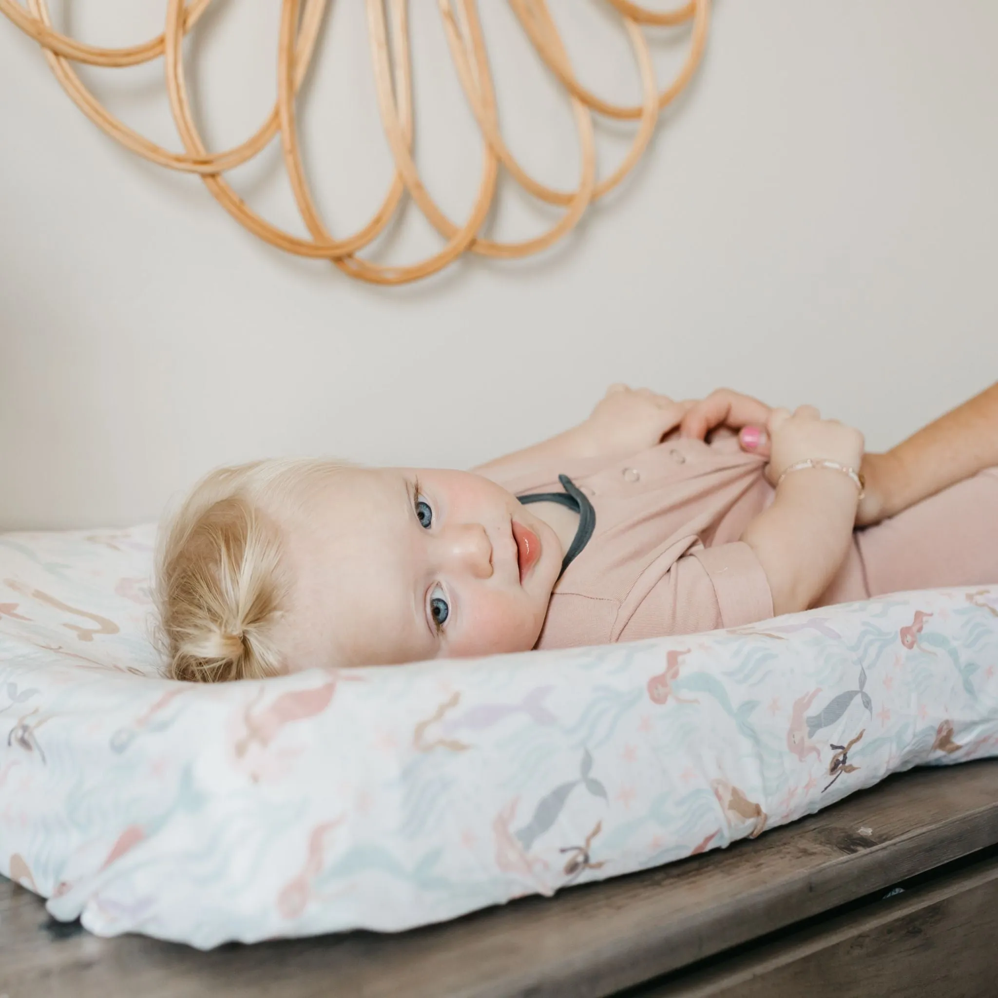Premium Knit Diaper Changing Pad Cover - Coral